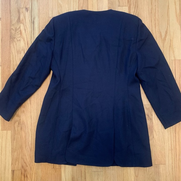 Carlisle Womens Jacket Balder 100% Wool Size S Navy blue 3/4 Sleeves - Picture 3 of 6